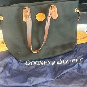 Dooney & Bourke Black Tote with Brown Accents